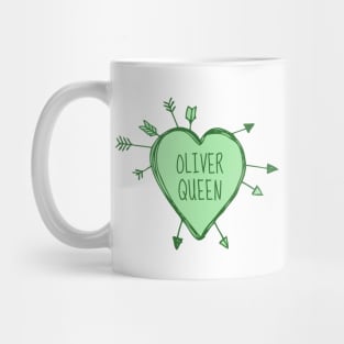 Oliver Queen - Heart with Green Arrows Doodle Mug